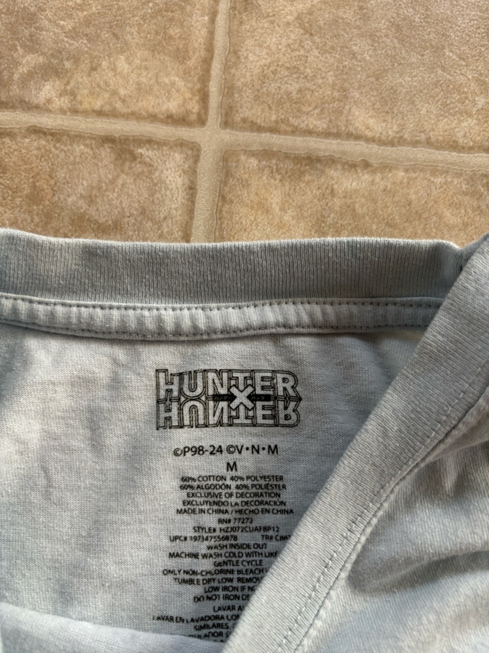 Graphic Men’s Light Blue Anime Character T-Shirt HunterxHunter - Picture 3 of 3